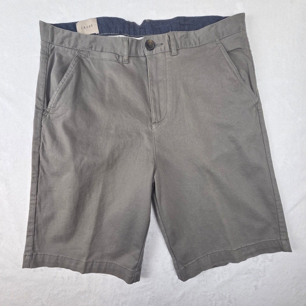 Jachs Mens Gray Chino Shorts‎ Size 33 Casual Stretch Cotton Spandex 1013-64